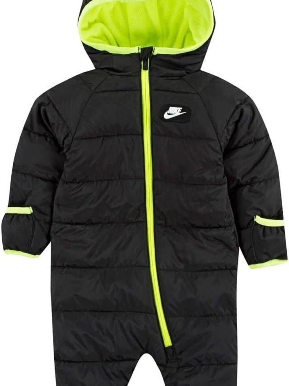 Nike | NWOT | Black One-Piece Snowsuit with Neon Yellow Trim | 6m